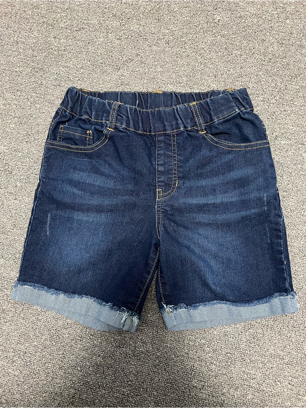 Girls' Dark Blue Denim Pull-On Shorts 10T